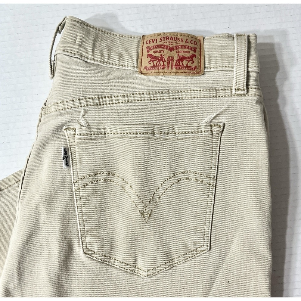 Levi's Classic Straight Jeans Women's 10 Tan Beige Stretch Preppy Equestrian - Picture 4 of 6